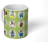 Mok - Koffiemok - Kleding - Dieren - Patronen - Mokken - 350 ML - Beker - Koffiemokken - Theemok