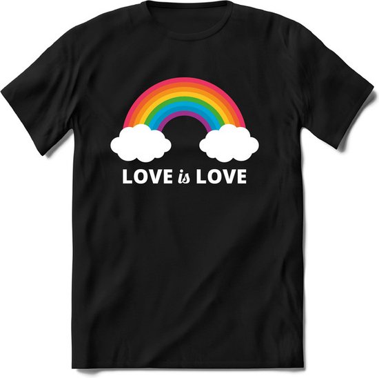 Love is love | Pride T-Shirt Heren - Dames - Unisex | LHBTI / LGBT / Gay / Homo / Lesbi |Cadeau Shirt | Grappige Love is Love Spreuken - Zinnen -...