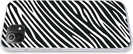 Telefoonhoesje Geschikt voor Xiaomi 11T hoesje - Dierenprint - Zebra - Zwart - Siliconen Telefoonhoesje Telefoonhoesje
