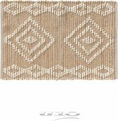 Livetti® Deurmat Hallmat Vloerkleed 60x90cm Jute - Wol - Floty