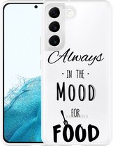 Galaxy S22+ Hoesje Mood for Food Black - Designed by Cazy