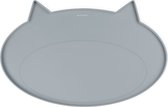 Navaris siliconen voederbakmat voor katten - Waterdichte anti-slip mat voor voerbak en waterbak - 50x32 cm - In grijs kattendesign