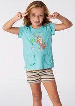 Woody pyjama meisjes/dames - zeegroen - mandrill aap - 221-1-PSG-S/717 - maat XXL