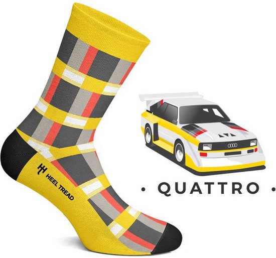 Heel Tread Quattro - Audi S1 quattro - Walter Rohrl - Audi Sport - fun sokken - Auto sokken - Maat 41-46