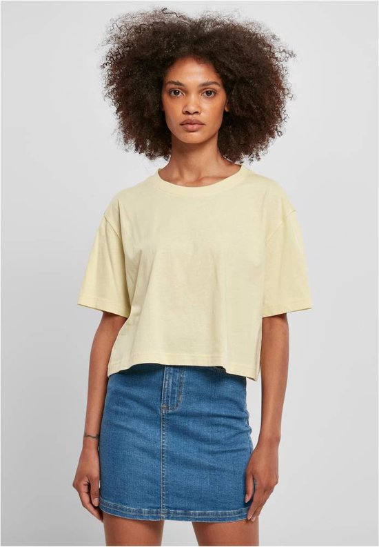 Urban Classics Dames Tshirt Short Oversized Geel