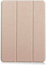iPad Air 5 hoes bookcase Goud - iPad air 2022 hoes 10.9 - hoes iPad Air 5 smart case Kunstleer - iPad air 2020 hoes Trifold Smart hoesje