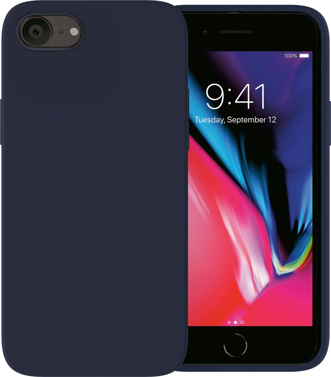 Ceezs telefoonhoesje geschikt voor Apple iPhone SE 2022 / 2020 / iPhone 7/8 hoesje - silicone backcover - optimale bescherming - Donkerblauw