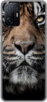 Geschikt voor Xiaomi 11T Pro hoesje - Tijger - Close up - Dier - Siliconen Telefoonhoesje