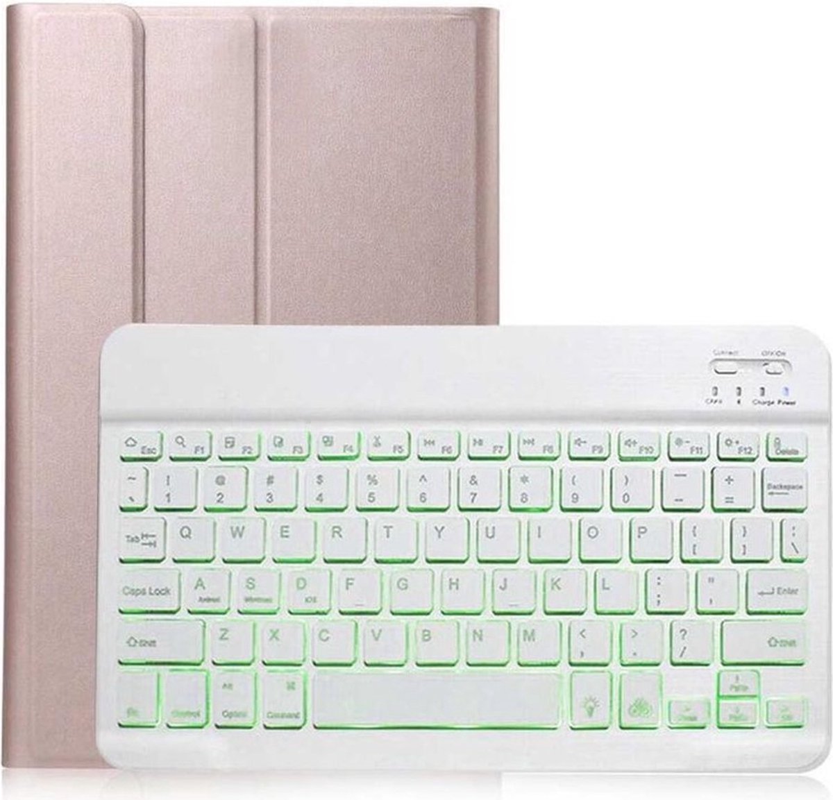 LuxeBass Hoesje geschikt voor Lenovo Tab met Bluetooth Draadloze Toetsenbord en Hoes 7 Inch Tablet Lenovo - rosegoud Voor Tab Lenovo