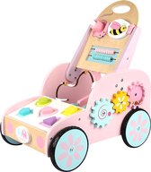Eco Toys Roze Houten Activiteiten Loopwagen HC494888