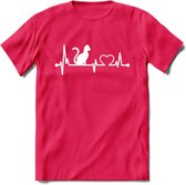 Cat Beat - Katten T-Shirt Kleding Cadeau | Dames - Heren - Unisex | Kat / Dieren shirt | Grappig Verjaardag kado | Tshirt Met Print | - Roze - XXL
