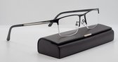 Leesbril +4.0 / halfbril van metalen frame / bril op sterkte +4,0 / ZWARTE metaal / unisex leesbril met microvezeldoekje / dames en heren leesbril / Aland optiek 017 / lunettes de