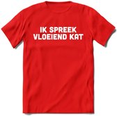 Ik Spreek Vloeiend Kat - Katten T-Shirt Kleding Cadeau | Dames - Heren - Unisex | Kat / Dieren shirt | Grappig Verjaardag kado | Tshirt Met Print | - Rood - L