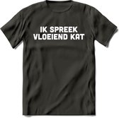 Ik Spreek Vloeiend Kat - Katten T-Shirt Kleding Cadeau | Dames - Heren - Unisex | Kat / Dieren shirt | Grappig Verjaardag kado | Tshirt Met Print | - Donker Grijs - XL
