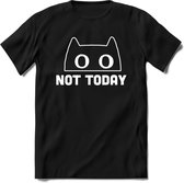 Not Today - Katten T-Shirt Kleding Cadeau | Dames - Heren - Unisex | Kat / Dieren shirt | Grappig Verjaardag kado | Tshirt Met Print | - Zwart - M