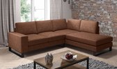 Meubella - Hoekbank Alabama - Cognac - Leer - Rechts