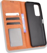 Xiaomi Redmi Note 11T Hoesje - Mobigear - Sensation Serie - Kunstlederen Bookcase - Cognac - Hoesje Geschikt Voor Xiaomi Redmi Note 11T