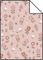 Proefstaal ESTAhome behang bloemetjes zacht roze - 139288 - 26,5 x 21 cm