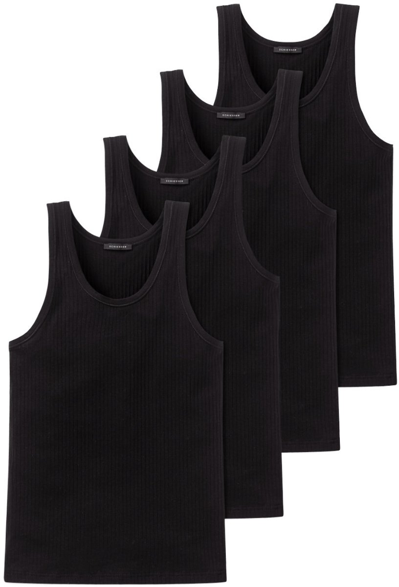 Schiesser Heren onderhemd 4 pack Cotton Essentials Authentic