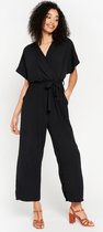 LOLALIZA Jumpsuit met kimono-effect - Zwart - Maat 46