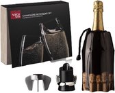 accessoireset champagne staal zwart 3-delig