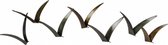 wanddecoratie vogels 81,3 cm staal brons/zilver