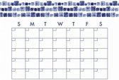 muursticker Monthly Calendar 45,7 x 33 cm vinyl blauw