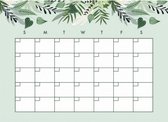 muursticker Tropical Monthly Calendar vinyl groen