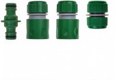 Koppelingset voor tuinslang 4-delig groen