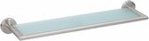 douche- en badrekje 54 x 14 cm glas/staal zilver