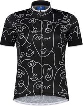 Rogelli Faces Fietsshirt - Korte Mouwen - Dames - Zwart, Wit - Maat XL