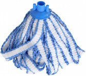 vloermop 8,5 x 10 x 26 cm polyester blauw/wit
