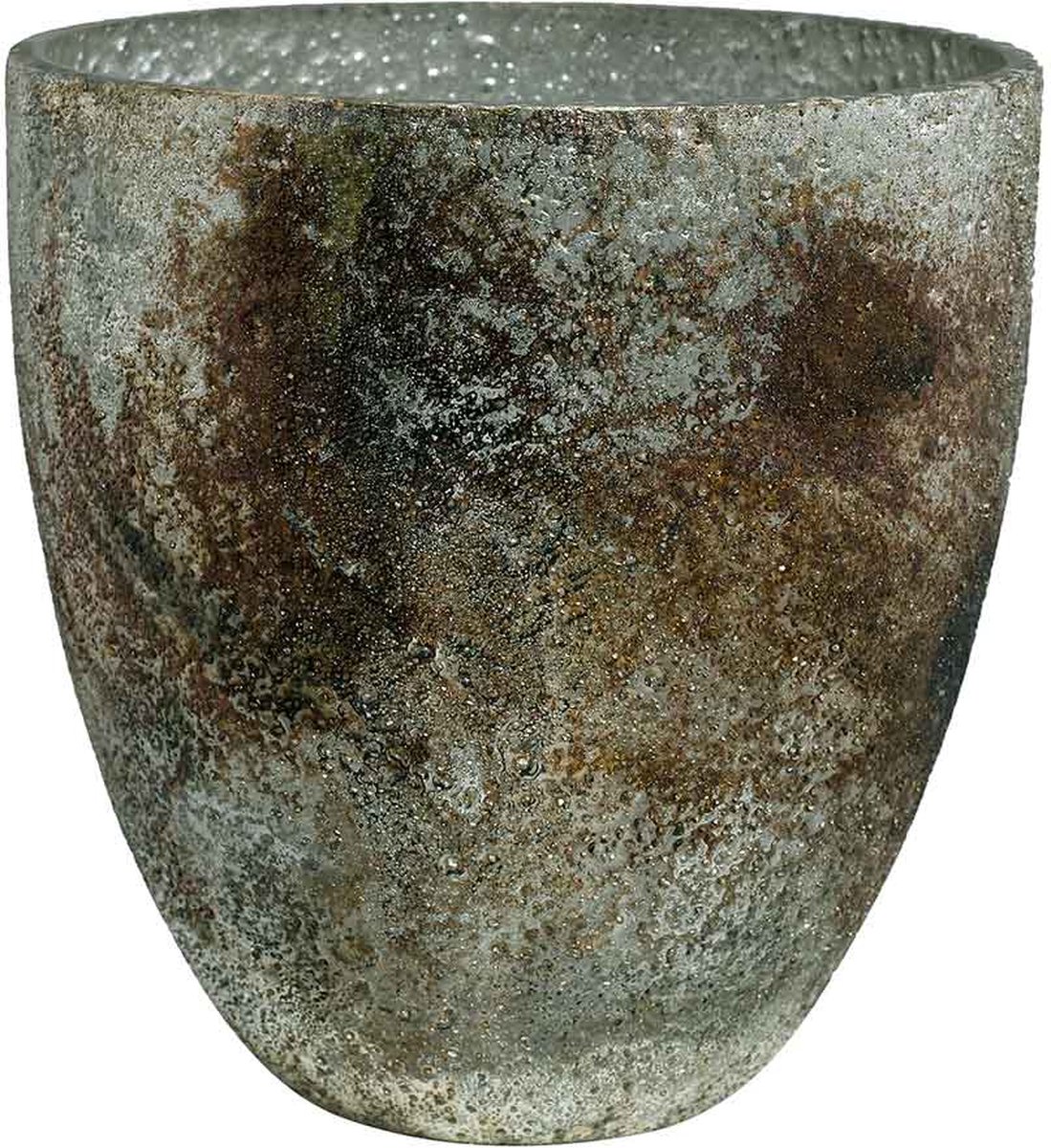 PTMD Jaylee windlicht - H15 x Ø14 cm - Glas - rustiek Goud