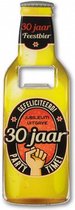 flesopener 30 Jaar 8,5 x 6 cm staal geel/rood