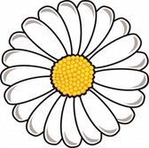 theedoek Bloem 55 x 55 cm polyester wit/geel