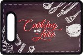 snijplank Cooking With Love 20 x 30 cm bruin/rood