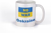 Mok tegen de oorlog in Oekraïne | No War | bedrukt met Oekraïnse vlag | ні війні | voor STEUN aan Oekraïne | in maart 2022 maken wij per mok een gedeelte van de opbrengst over aan