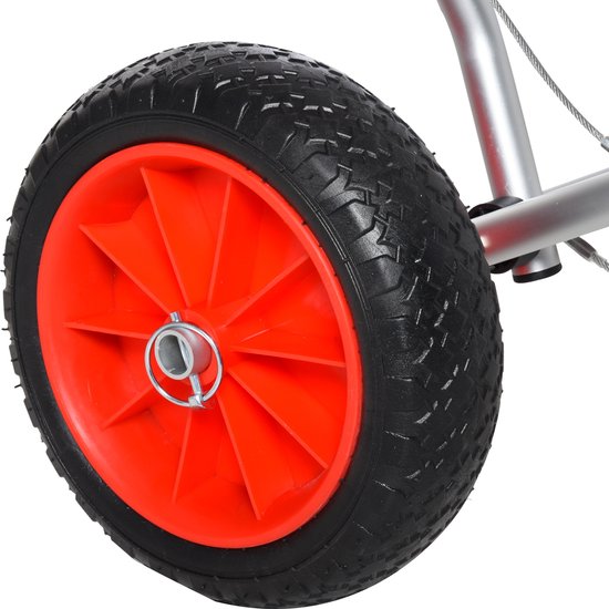 HOMCOM Kayak remorque aluminium bateau remorque pliable peu encombrant PU pneus argent 75 kg A32-011