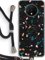 Case Company® - OnePlus 7T hoesje met Koord - Terrazzo N°10 - Telefoonhoesje met Zwart Koord - Bescherming aan alle Kanten en Over de Schermrand