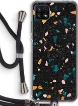 Case Company® - Samsung Galaxy A22 5G hoesje met Koord - Terrazzo N°10 - Telefoonhoesje met Zwart Koord - Bescherming aan alle Kanten en Over de Schermrand