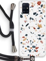 Case Company® - Samsung Galaxy A51 4G hoesje met Koord - Terrazzo N°4 - Telefoonhoesje met Zwart Koord - Bescherming aan alle Kanten en Over de Schermrand