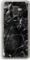 Case Company® - Samsung Galaxy A8 (2018) hoesje - Zwart Marmer - Soft Cover Telefoonhoesje - Bescherming aan alle Kanten en Schermrand