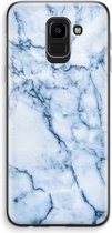 Case Company® - Samsung Galaxy J6 (2018) hoesje - Blauw marmer - Soft Cover Telefoonhoesje - Bescherming aan alle Kanten en Schermrand