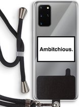 Case Company® - Samsung Galaxy S20 Plus hoesje met Koord - Ambitchious - Telefoonhoesje met Zwart Koord - Bescherming aan alle Kanten en Over de Schermrand