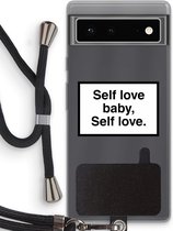 Case Company® - Google Pixel 6 hoesje met Koord - Self love - Telefoonhoesje met Zwart Koord - Bescherming aan alle Kanten en Over de Schermrand
