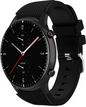 Siliconen Smartwatch bandje - Geschikt voor Strap-it Amazfit GTR 2 siliconen bandje - zwart - GTR 2 - 22mm - Strap-it Horlogeband / Polsband / Armband