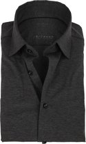 OLYMP Luxor 24/Seven modern fit overhemd - antraciet grijs tricot - Strijkvriendelijk - Boordmaat: 37