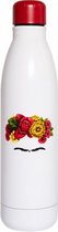 drinkfles Frida Kahlo 500 ml 7 x 25 cm RVS wit