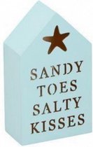 strandhuis Sandy toes salty kisses 12,5 cm hout blauw