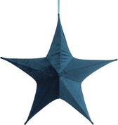 kersthanger ster Maria 65 cm fluweel petrolblauw